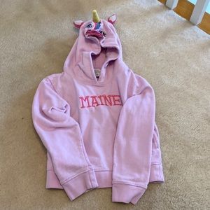 4T Maine sweatshirt with unicorn hood